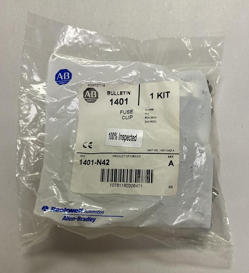 Used ALLEN BRADLEY,1401-N42,SER A FUSE CLIP KIT NEW