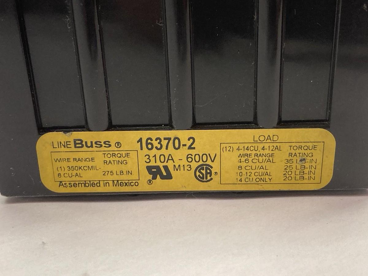 Used Bussmann,16370-2,Power Distribution Block 310A 600V
