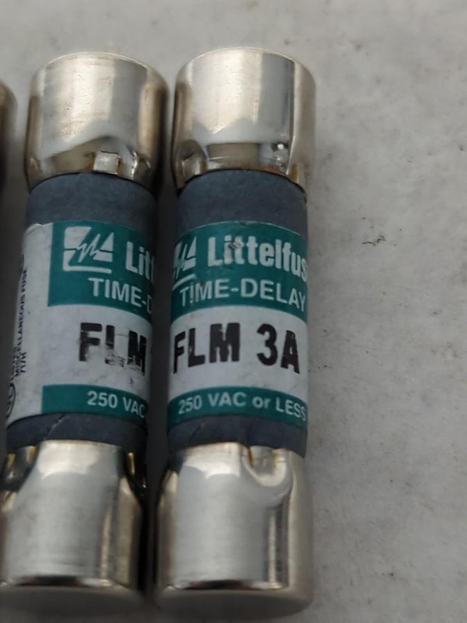 Used LITTELFUSE,FLM3A,TIME-DELAY 3 AMP FUSE LOT OF 3 PRE-OWNED