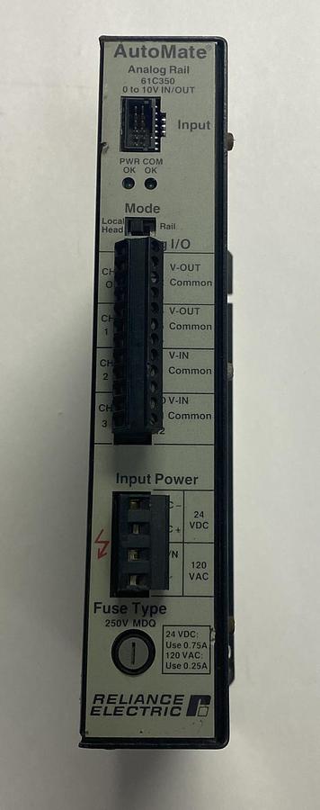 Used RELIANCE,61C350,ANALOG RAIL I/O MODULE