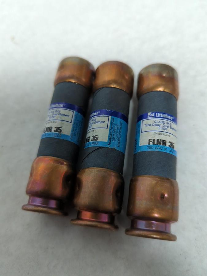 Used LITTELFUSE,FLNR-35,CLASSRK5 FUSE 35 AMP LOT OF 3 PRE-OWNED