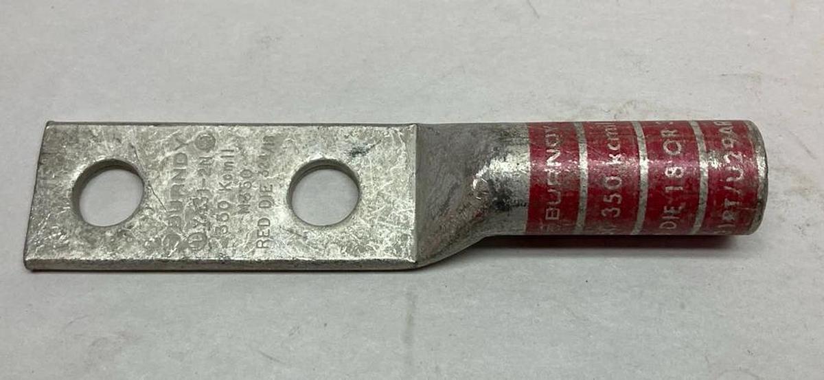 Used Burndy,YA31-2N,2-Hole Compression Lugs
