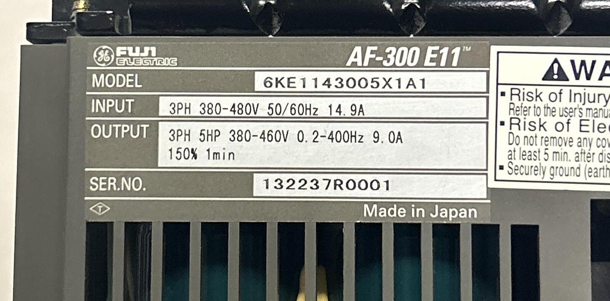 Used GE FUJI,6KE1143005X1A1,DRIVE 3PH 5HP 460VAC