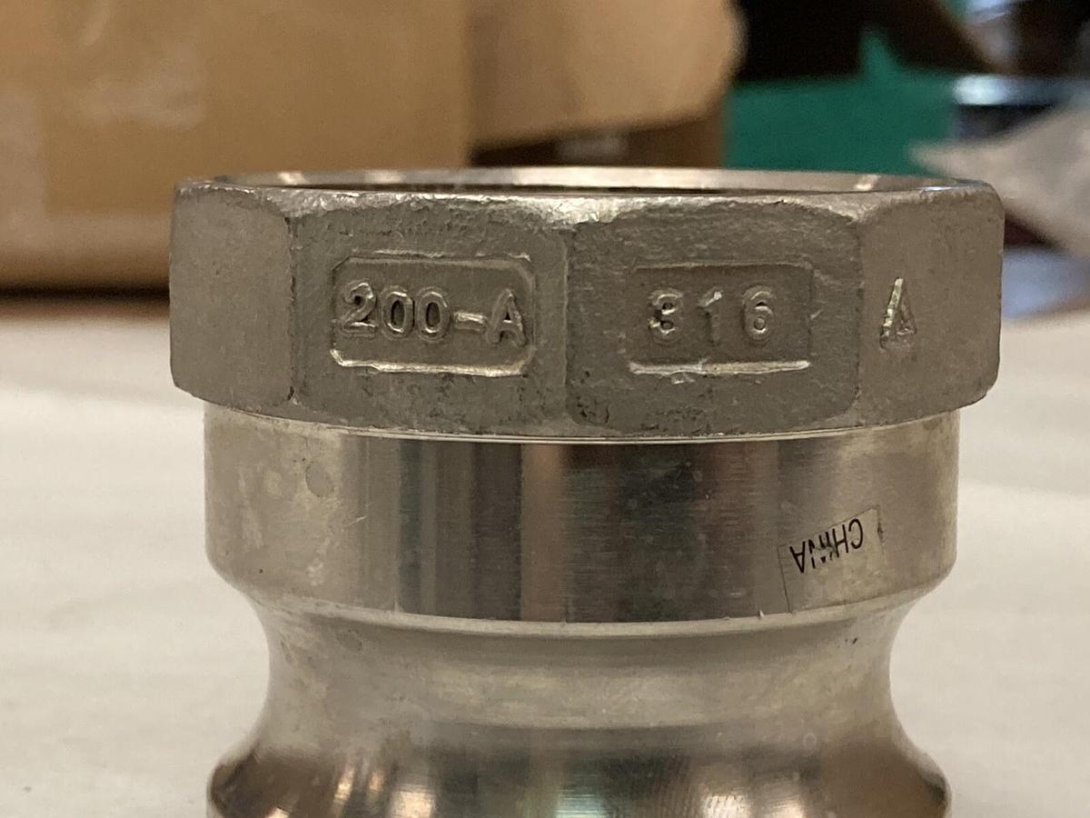Kuriyama,200-A 316,Type A  Stainless Steel Cam and Groove Coupling
