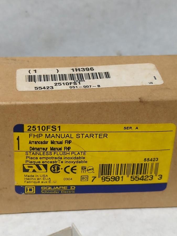 SQUARE D,2510FS1,FHP MANUAL STARTER SERIES A NOS