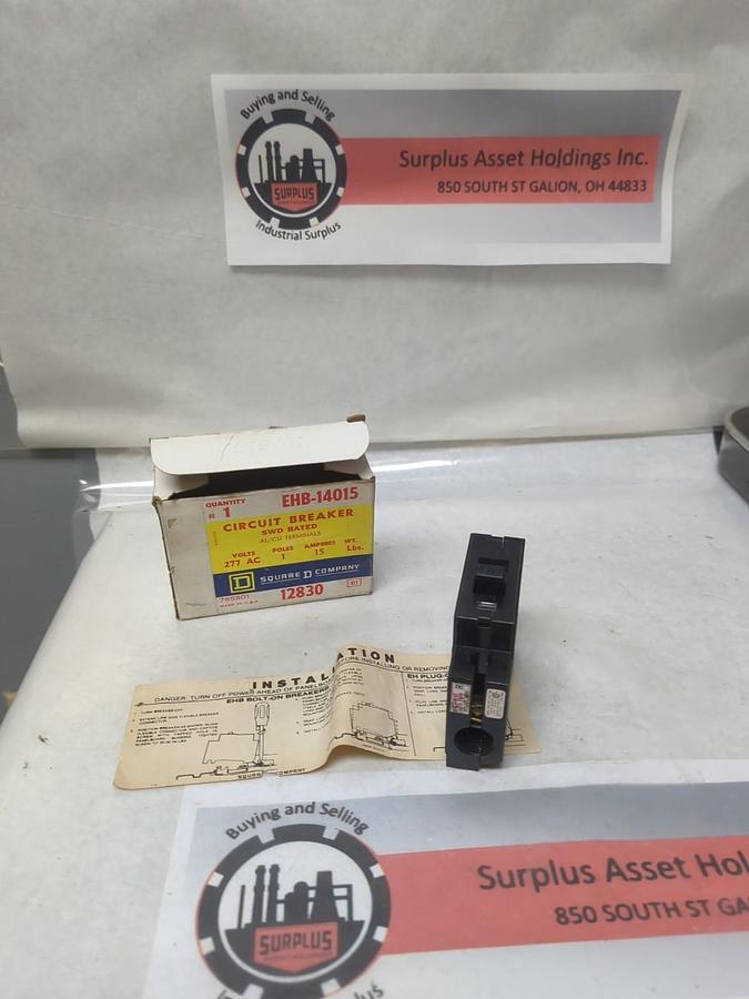 SQUARE D,EHB-14015,SWD RATED CIRCUIT BREAKER 1-POLE 15 AMP NOS