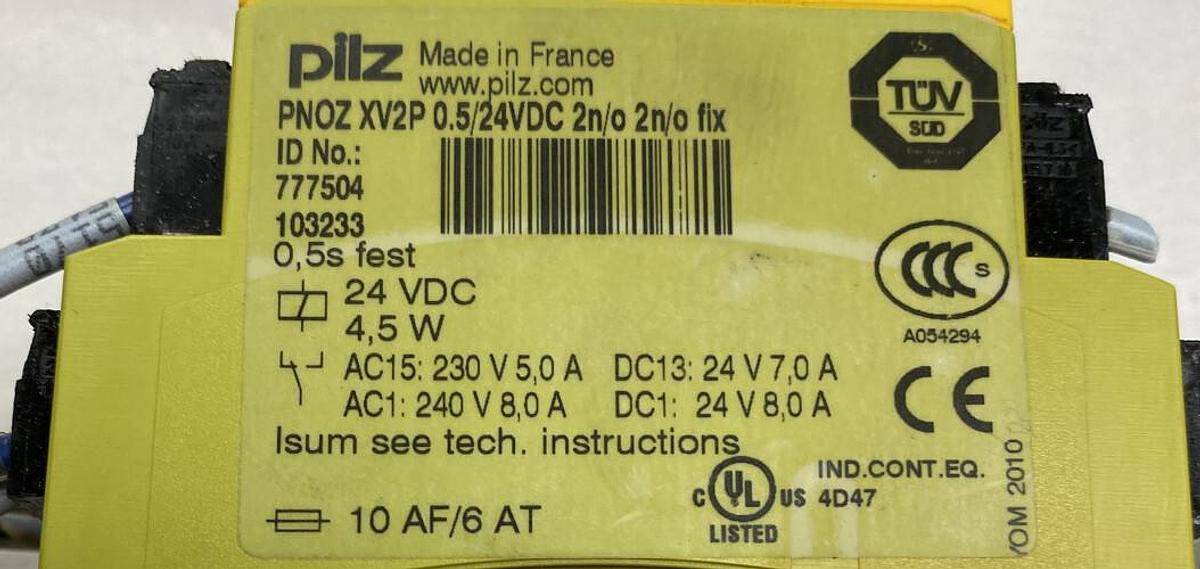Used PILZ,PNOZ XV2P 24VDC,Saftey Relay LOT OF 2