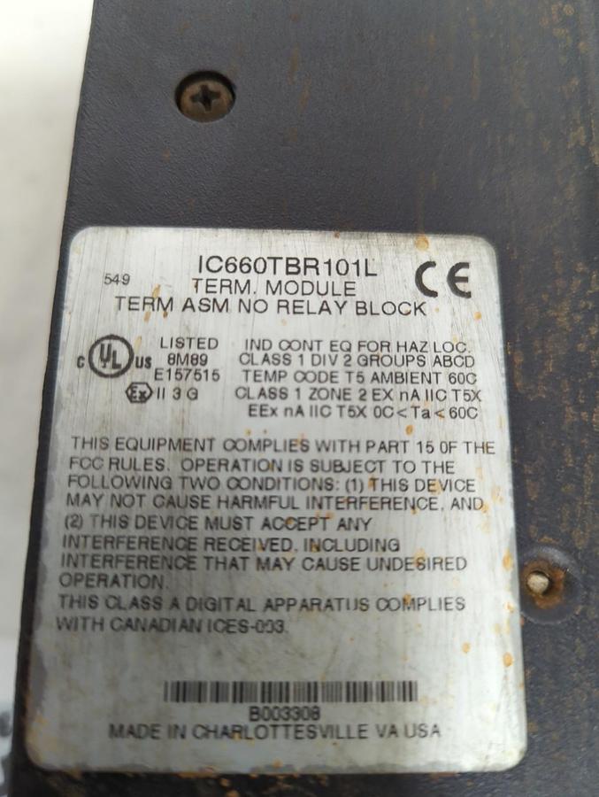 Used GE FANUC,IC660BBR101,GENIUS BLOCK RELAY OUTPUT MODULE PRE-OWNED