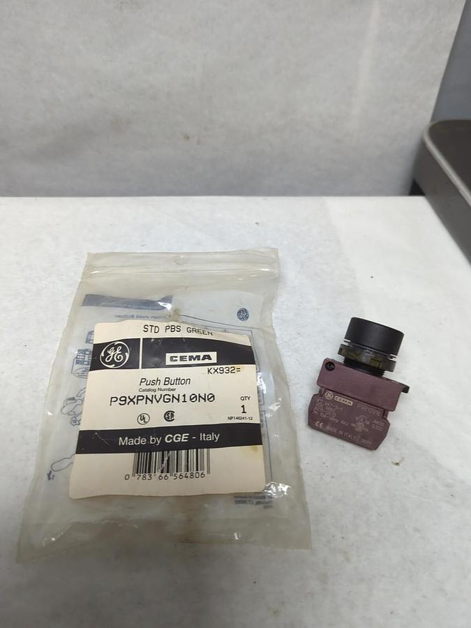 GENERAL ELECTRIC,P9XPNVGN10N0,PUSH BUTTON STD PBS GREEN NOS