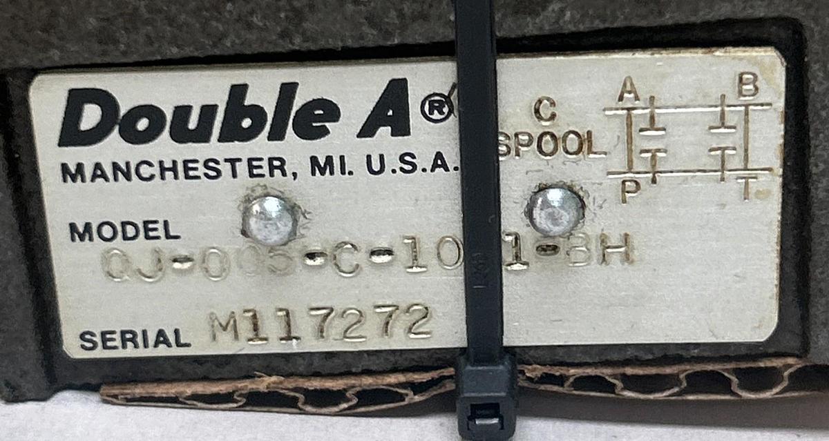 Used DOUBLE A,QJ-005-C-10B1-BH,HYDRAULIC VALVE