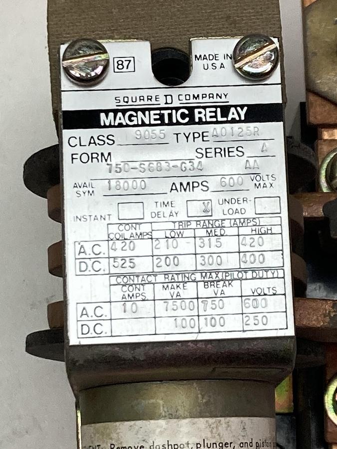Square D,9055NO126R,Relay Contactor Ser A 600V