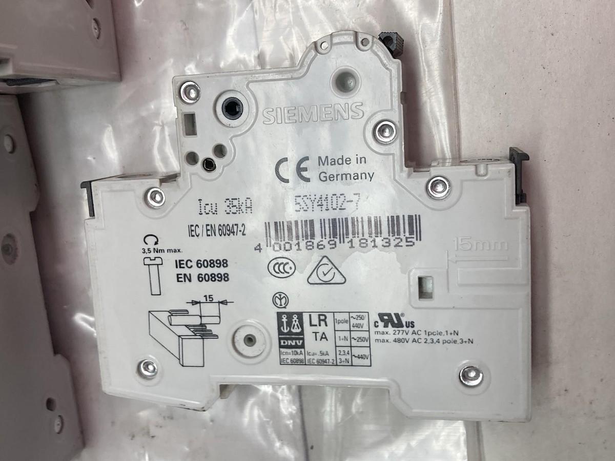 Siemens,5SY4102-7,1-Pole Circuit Breaker 35kA 230/400V LOT OF 27
