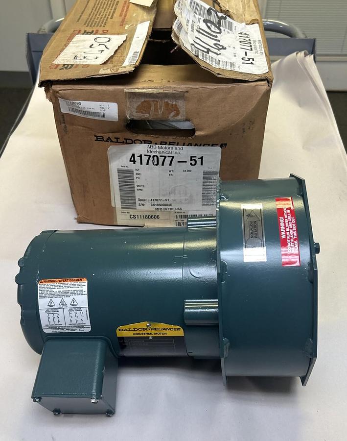 BALDOR,417077-51,BLOWER MOTOR .33HP 3450RPM 208-230/460V 56C FRAME NOS