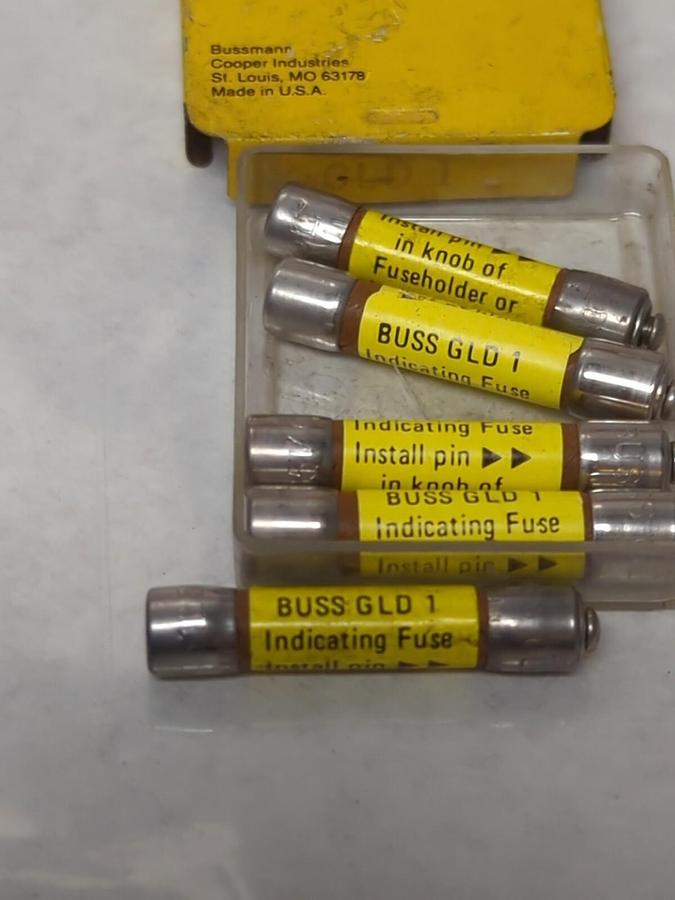 COOPER BUSSMANN,GLD-1,INDICATING FUSE 1 AMP PACK OF 5 NOS