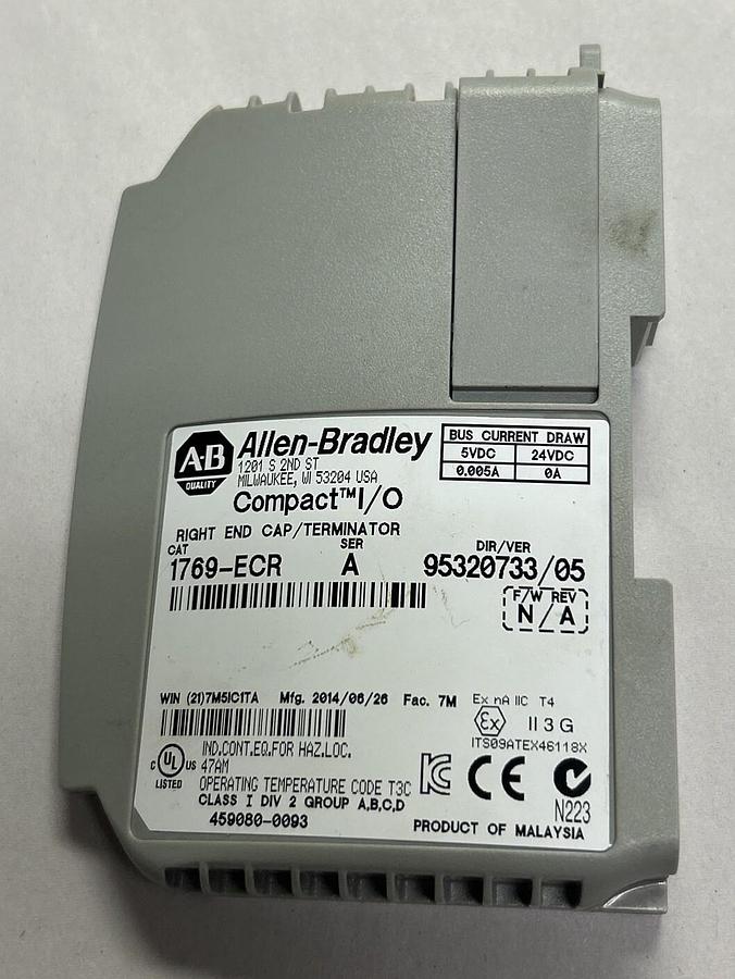 Used ALLEN BRADLEY,1769-ECR,RIGHT END CAP