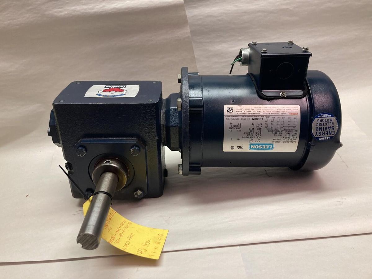 Used IronMan,GRG-HMQ821-30-H-56-16,Gear Reducer 30:1 Ratio w/Motor 1725rpm 60Hz 1/2Hp