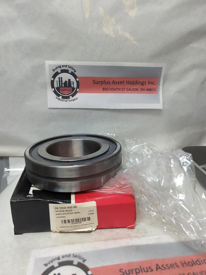 MCGILL,SB 22220 W33 SS,SPHER-ROL W/NYLAPLATE SEAL BEARING NOS