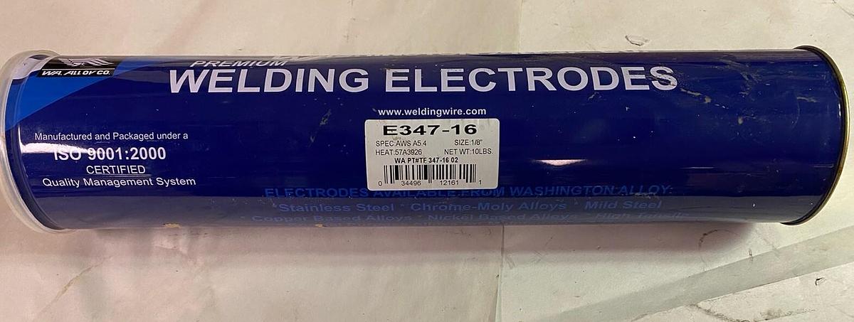 Washington Alloy,TF-347-16-02,E347-16 Premium Welding Electrodes Rods 10lb 1/8"