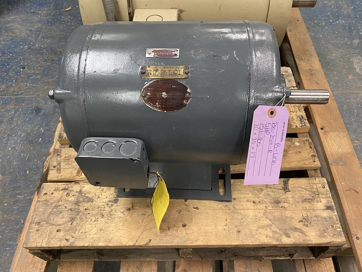 Used UNBRANDED,PM-254-R,B-LINE 5HP MOTOR 1760RPM 220/440