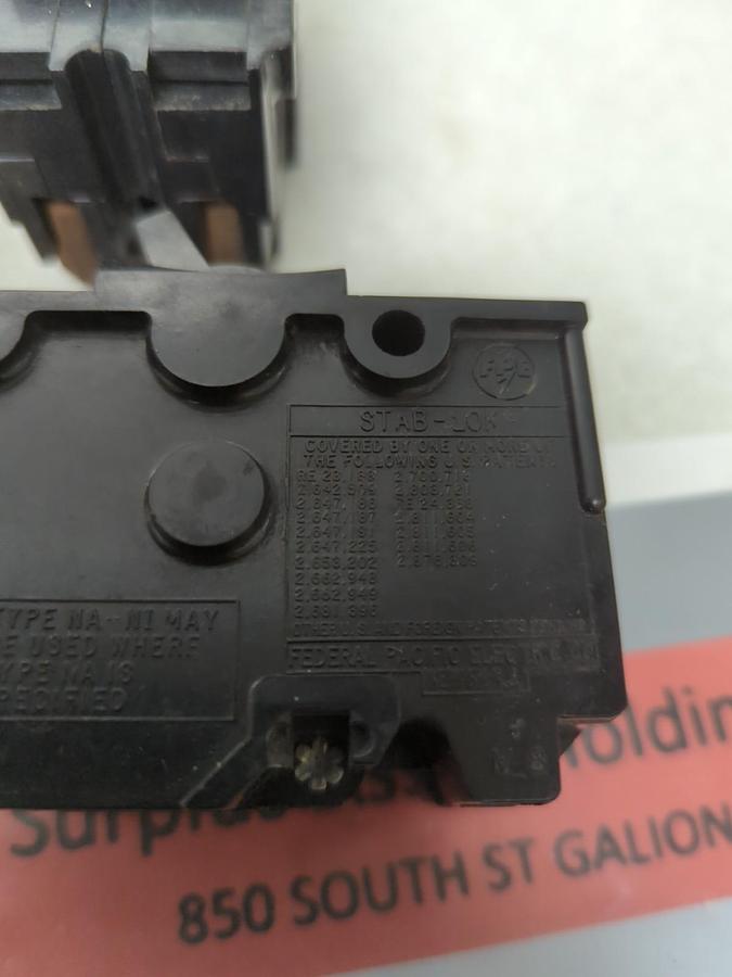 Used F.P.E.,NA215,CIRCUIT BREAKER 15 AMP 2-POLE LOT OF 2 PRE-OWNED