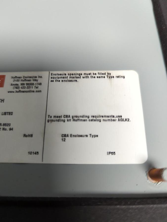 HOFFMANN,A1210CH,ENCLOSURE 12 IN X 10 IN X 5 IN NOS