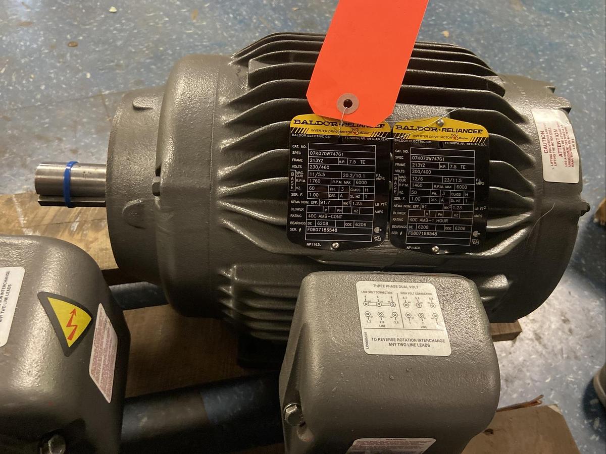 Baldor,07K070W747G1,7.5Hp Motor 213YZ 230/460V 1760RPM