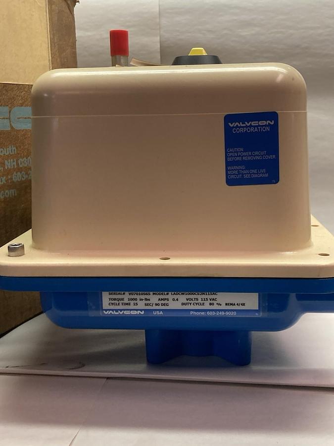 Valvcon,LADCW1000CS2N115AC,Valve Actuator 115Vac 0.4A Torque 1000 in-lbs