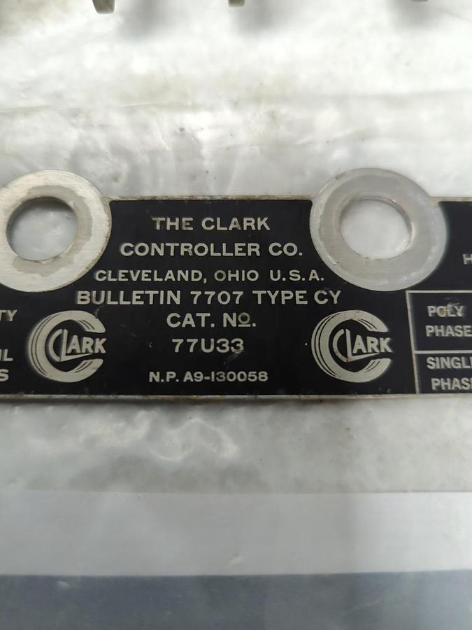 Used CLARK CONTROLLER CO.,77U33,MOVEABLE CONTACT ARM SIZE 3 PRE-OWNED