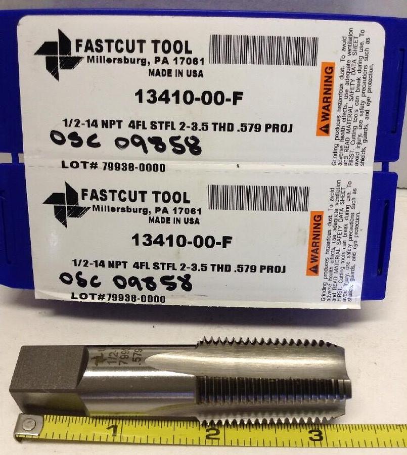 Fastcut Tool,13410-00-F,1/2-14 NPT 4FL STFL 2-3.5 THD .570 PROJ LOT OF 2