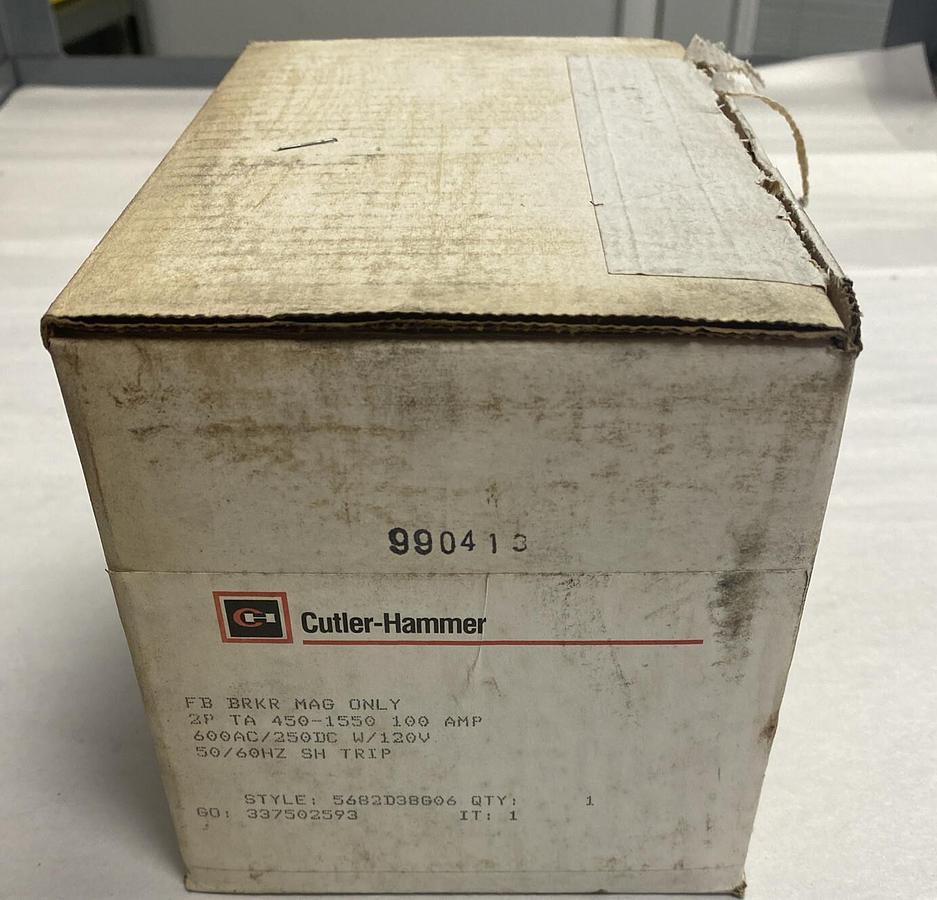 Cutler-Hammer,5682D38G06,Circuit Breaker Mag Only 100 Amp 2 Pole New