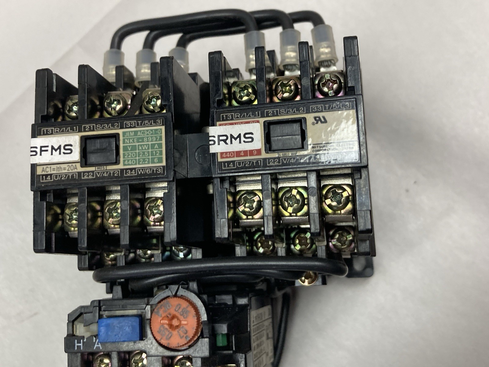 Used Mitsubishi,S-KR11,Reversing Starter Contactor Assembly 220-440V