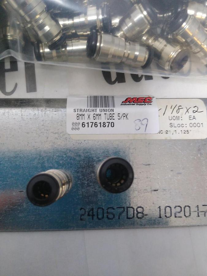 UNBRANDED,61761870,TUBE STRAIGHT UNION 8MMX6MM LOT OF 89 NOS