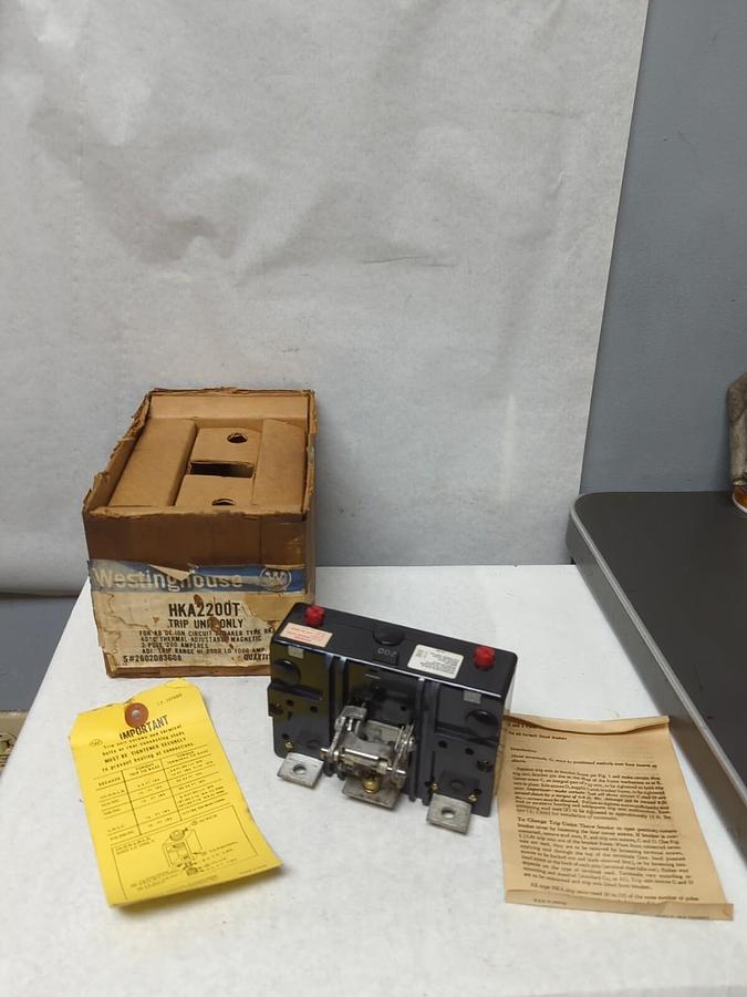 WESTINGHOUSE,HKA2200T,TRIP UNIT 2-POLE 200 AMP NOS