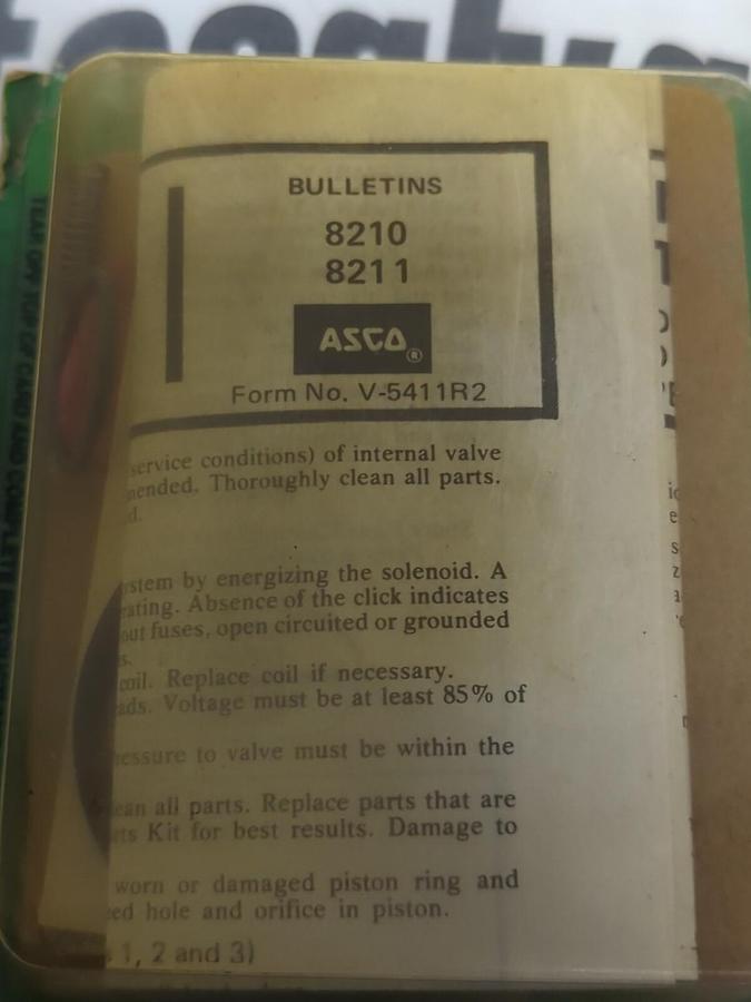 ASCO RED HAT,100-674,SPARE PARTS KIT 8210 NEW