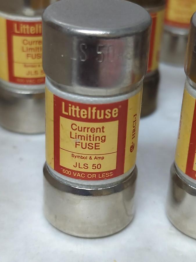 Used LITTELFUSE,JLS50,CURRENT LIMITING 50 AMP FUSE LOT OF 13 PRE-OWNED