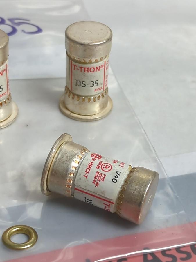 Used COOPER BUSSMANN,JJS-35,CURRENT LIMITING 35 AMP FUSE LOT OF 5 PRE-OWNED