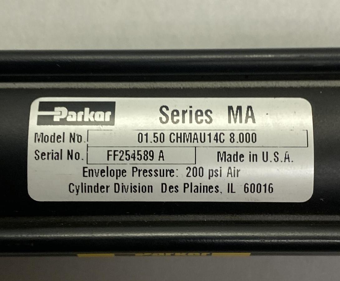 Used PARKER,01.50 CHMAU14C 8.000,PNEUMATIC CYLINDE 1-1/2 INCH REFURBISHED