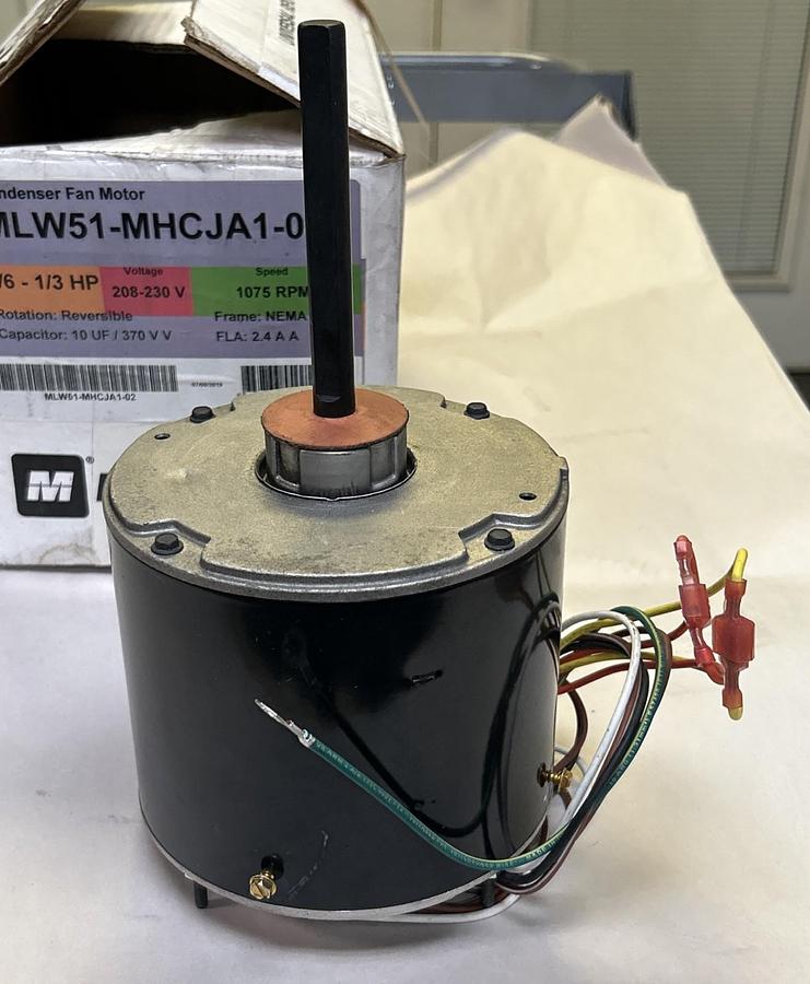 MAINLINE,MLW51-MHCJA1-02,CONDENSER FAN MOTOR 1/6-1/3HP 1075RPM 230V NEMA 48 FR