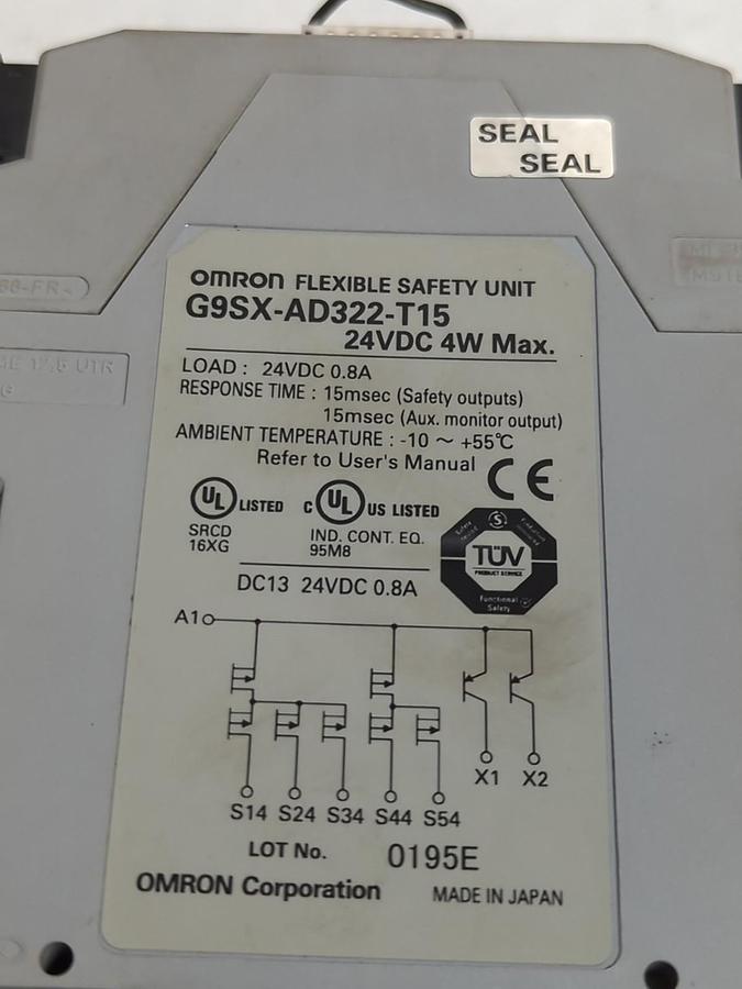 Used OMRON,G9SX-AD322-T15,FLEXIBLE SAFETY CONTROLLER 24V DC 4 WATT PRE-OWNED