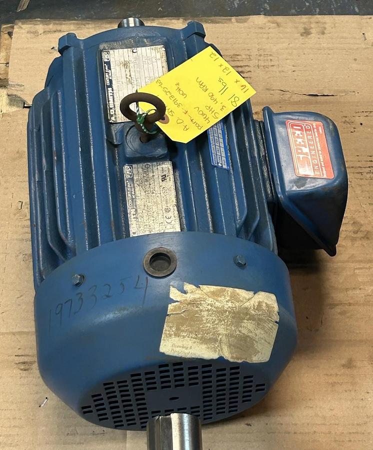Used AO SMITH,F-391325-63,AC MOTOR 5HP 460V 3490RPM 3PH 184T FRAME