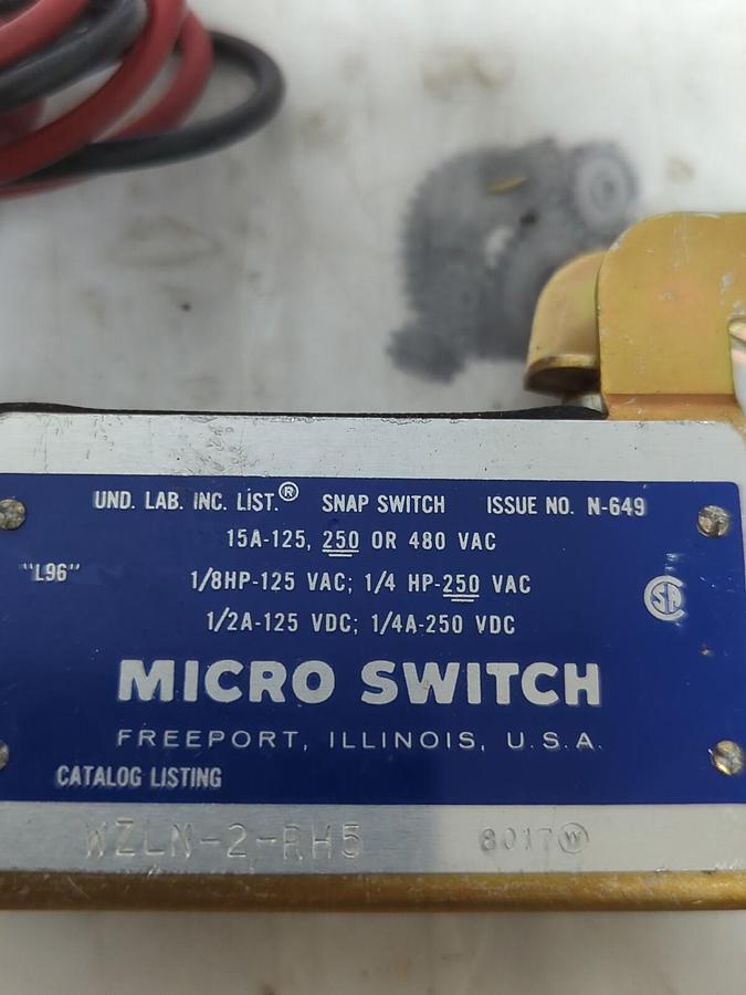 HONEYWELL MICRO-SWITCH,WZLN-2-RH5 L96,WITH ADJUSTABLE ROLLER ARM MISSING BOX
