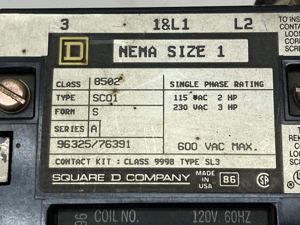 Square D,8502 SC01,Magnetic Contactor