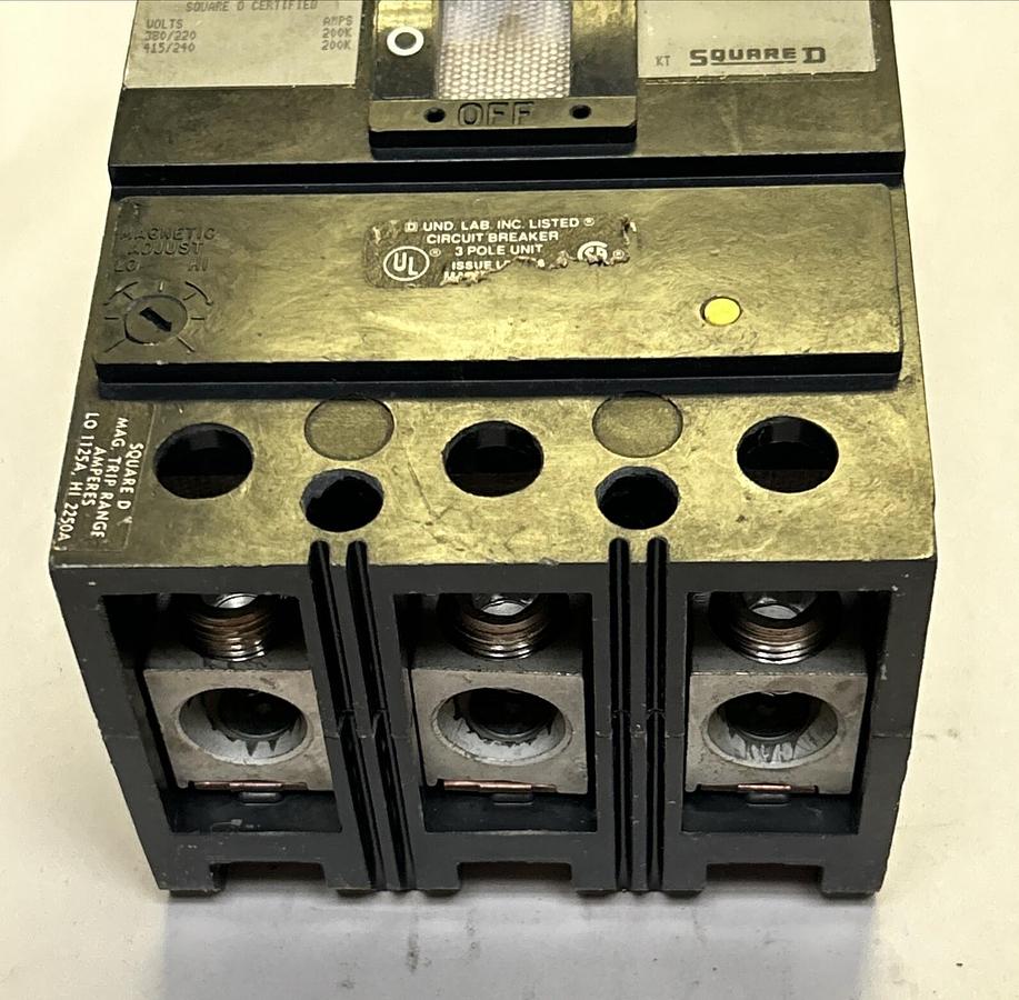 Used SQUARE D,IKL36225,CIRCUIT BREAKER 225A 600V 3P