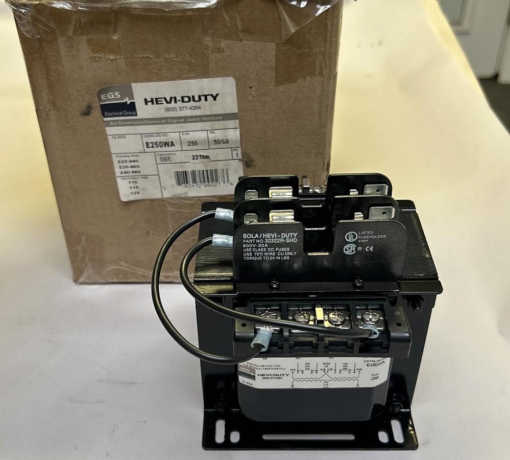 EMERSON,E250WA,CONTROL TRANSFORMER .250KVA PRI 240/480V SEC 120V NOS