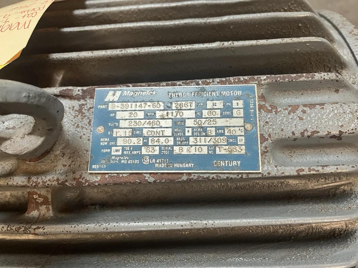 MAGNETEK,T-563,CENTURY AC MOTOR 20HP 3PH 1170RPM 286T