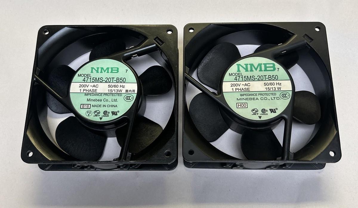 Used NMB,4715MS-20T-B50,COOLING FAN 200V 15/13W 1PH LOT OF 2