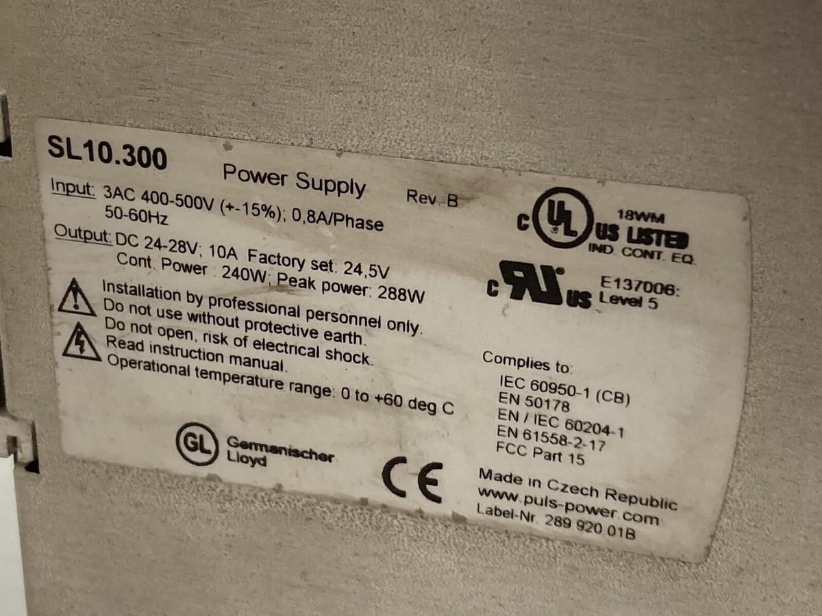 Used Puls,SL10.300,Power Supply SL 10 3ac 400-500v Rev B