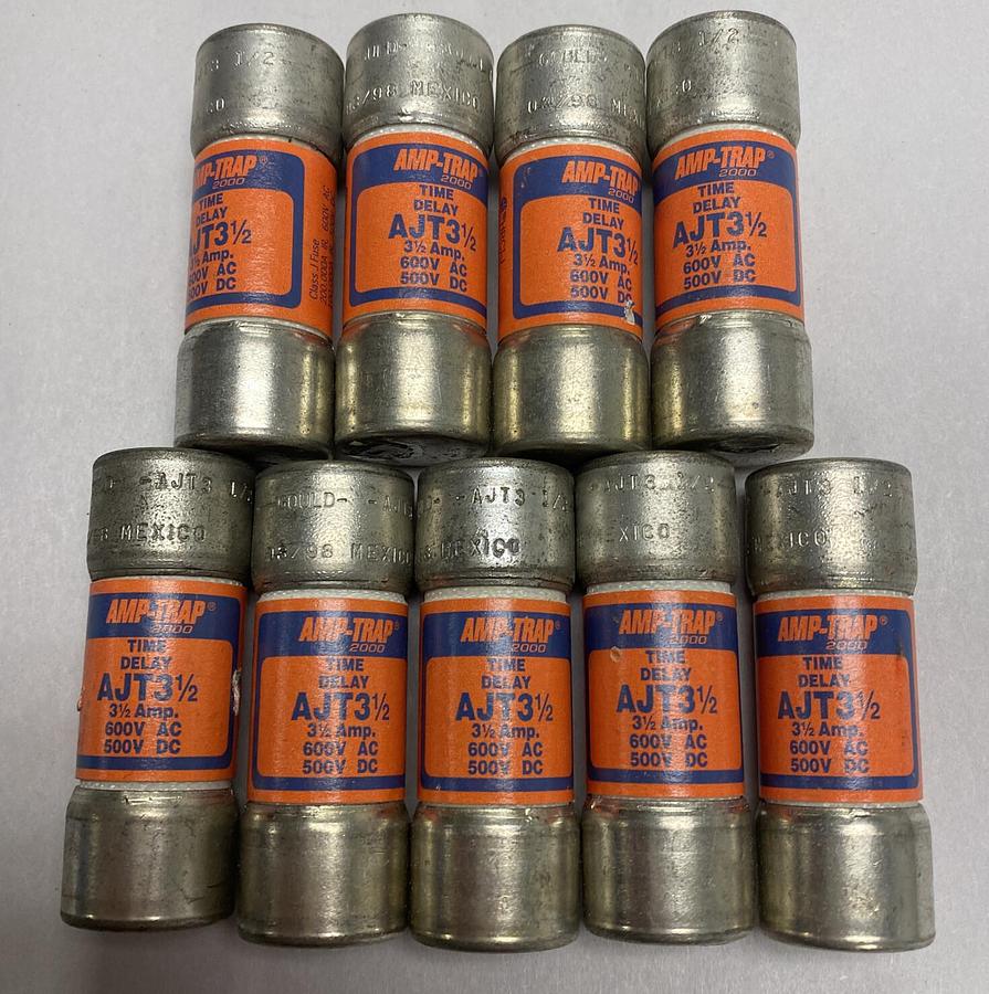 Ferraz Shawmut,AJT3 1/2,Amp-Trap Fuse Lot Of 9 NOS