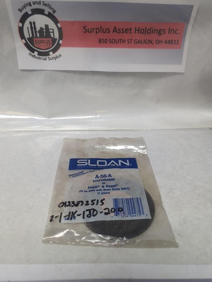 SLOAN,A-56-A,DIAPHRAGM FOR ROYAL & REGAL NOS