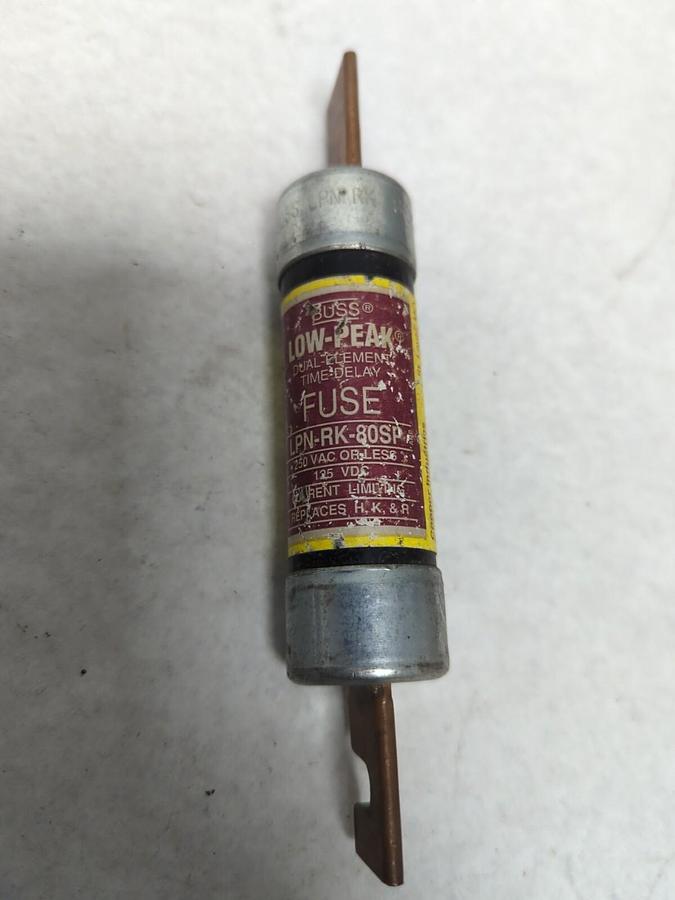 Used COOPER BUSSMANN,LPN-RK-80SP,LOW-PEAK 80 AMP FUSE PRE-OWNED